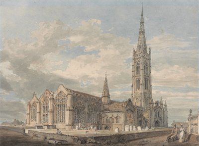 Nordostansicht der Grantham Kirche, Lincolnshire von Joseph Mallord William Turner