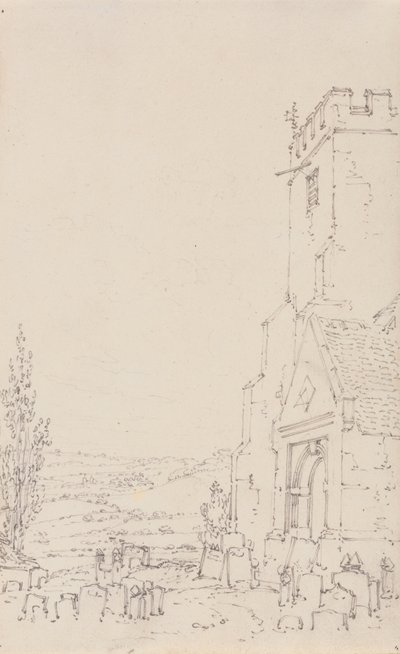 Südportal und Turm einer unbekannten Kirche, ca. 1790-95 von Joseph Mallord William Turner