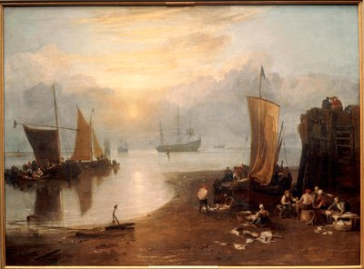 Sonnenaufgang durch Dunst: Fischer reinigen und verkaufen Fisch von Joseph Mallord William Turner