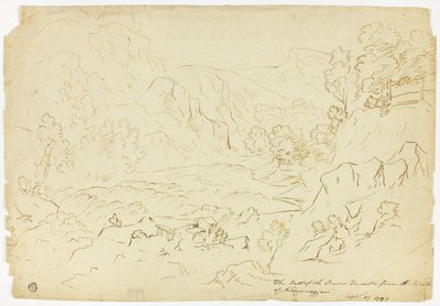 Der Fall des Flusses Tumble (recto); Ansicht von Fastraly (verso) von Joseph Mallord William Turner