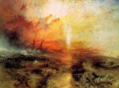 Das Sklavenschiff Sklaven werfen die Toten und Sterbenden über Bord, Typhon kommt auf, 1840 von Joseph Mallord William Turner