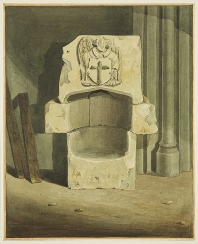 Antikes Taufbecken aus der Südwand der Krypta der St John