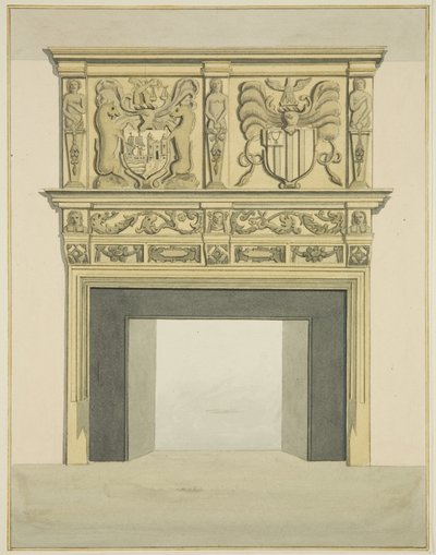 Kaminstück im ehemaligen Wohnsitz von Sir John Knight, Temple Street von Joseph Manning