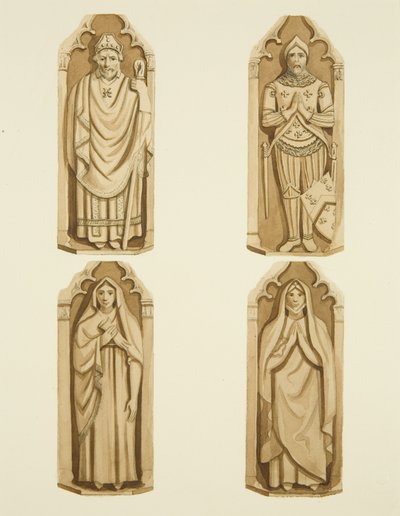 Vier Figuren, die die Türen von Clarke auf jeder Seite des Altars von St. Mark
