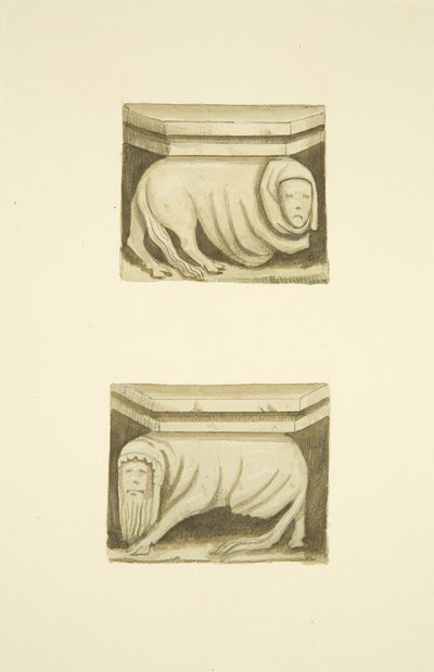 Vier Träger in der Nordvorhalle (ursprünglich Statuen tragend) von St. Mary Redcliffe von Joseph Manning