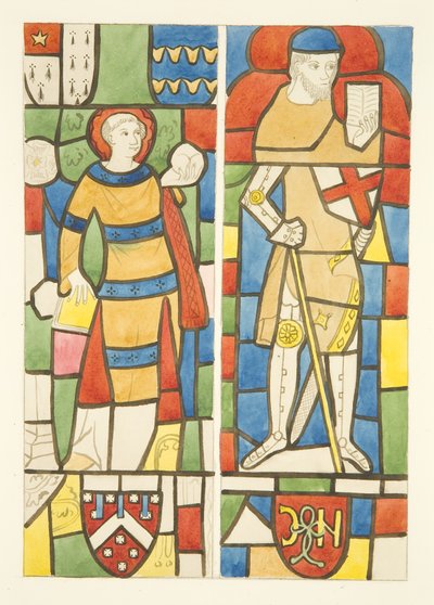 Buntglasfenster in den nördlichen und südlichen Fenstern des Chors der Kathedrale von Bristol von Joseph Manning