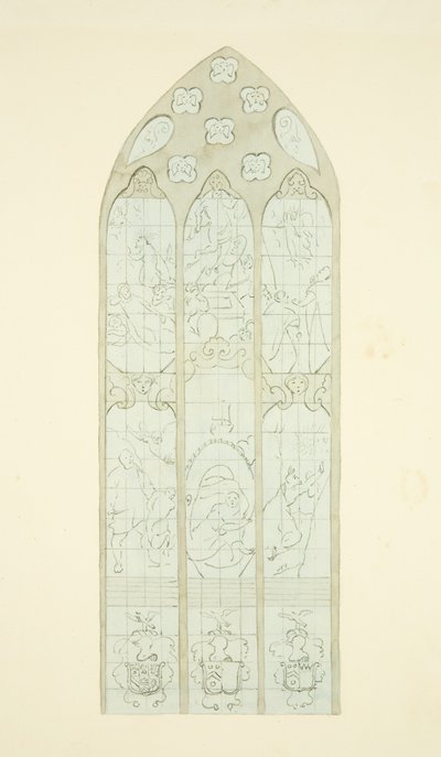 Buntglasfenster am östlichen Ende des nördlichen Seitenschiffs der Kathedrale von Bristol von Joseph Manning