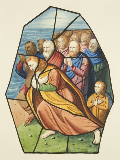 Buntglasfenster, wahrscheinlich die Jünger am See Genezareth zeigend, St. Michael