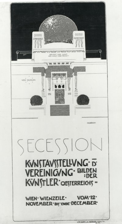 Plakat zur Werbung für die Secession-Ausstellung österreichischer Künstler, 1898 von Joseph Maria Olbrich