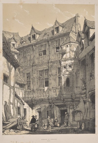Architektur des Mittelalters: Abtei St. Amand, Rouen von Joseph Nash