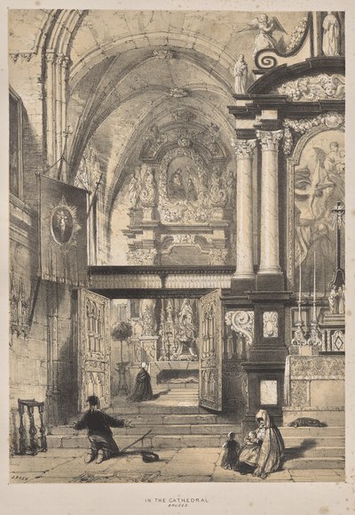 Architektur des Mittelalters: In der Kathedrale, Brügge von Joseph Nash