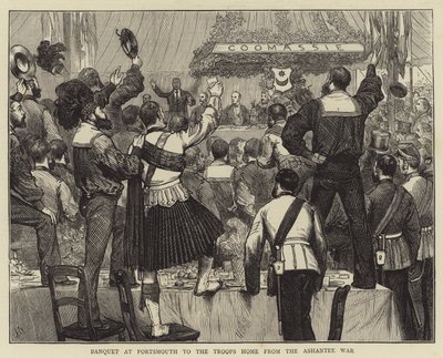 Bankett in Portsmouth für die Truppen, die aus dem Ashanti-Krieg zurückkehren von Joseph Nash