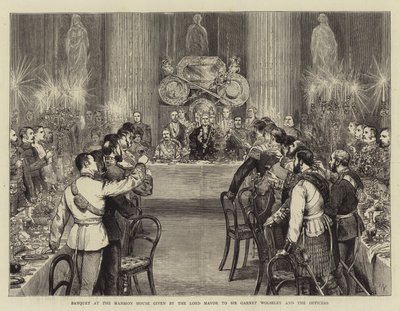 Bankett im Mansion House, gegeben vom Lord Mayor für Sir Garnet Wolseley und die Offiziere von Joseph Nash