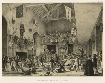 Festsaal, Haddon Hall, Derbyshire von Joseph Nash