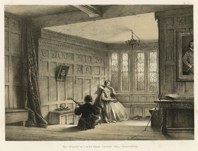 Erkerfenster im Speisesaal, Haddon Hall, Derbyshire von Joseph Nash