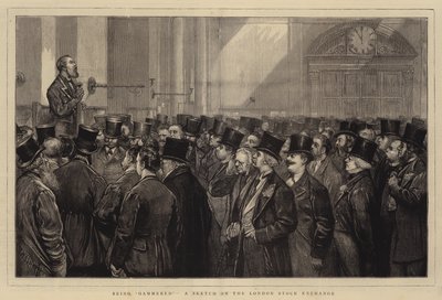 Gehämmert werden, eine Skizze an der Londoner Börse von Joseph Nash