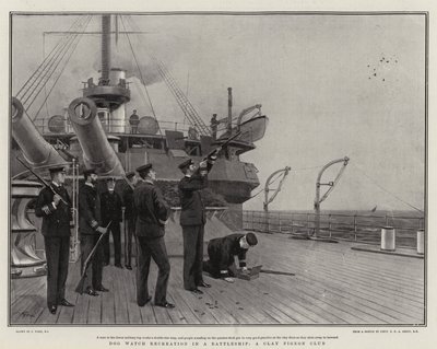 Freizeit auf einem Schlachtschiff, ein Tontaubenclub von Joseph Nash
