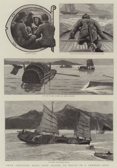 Von Aberdeen, Hongkong-Insel, nach Macao in einem Torpedoboot von Joseph Nash