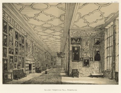 Galerie, Hardwicke Hall, Derbyshire von Joseph Nash