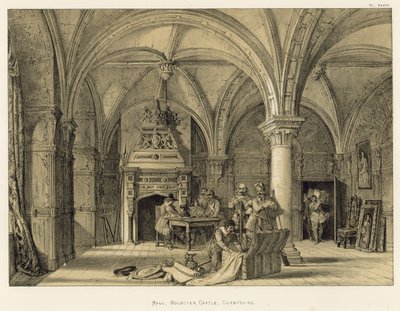 Halle, Bolsover Castle, Derbyshire von Joseph Nash