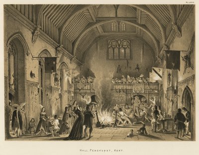 Halle, Penshurst, Kent von Joseph Nash