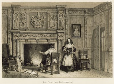 Zimmer, Postlip Hall, Gloucestershire von Joseph Nash