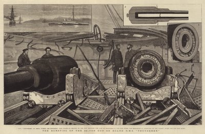 Das Bersten der 38-Tonnen-Kanone an Bord der HMS Thunderer von Joseph Nash