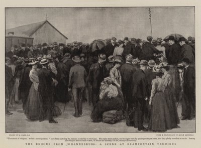 Der Exodus aus Johannesburg, eine Szene am Bramfontein-Terminus von Joseph Nash