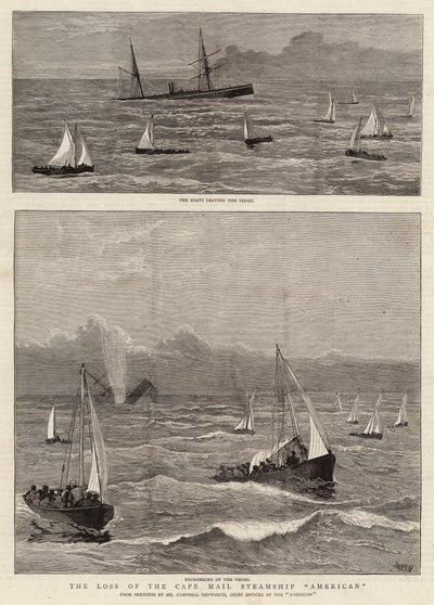 Der Verlust des Kap-Mail-Dampfschiffs American von Joseph Nash