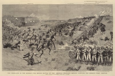 Die Rebellion im Sudan, die zweite Schlacht von Teb, General Grahams Quadrat erobert die erste Position des Feindes von Joseph Nash