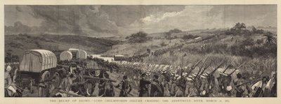 Die Befreiung von Ekowe, Lord Chelmsfords Kolonne überquert den Amantikulu-Fluss, 31. März 1879 von Joseph Nash