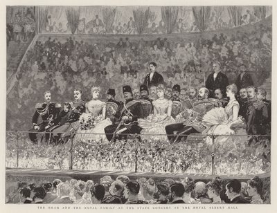 Der Schah und die königliche Familie beim Staatskonzert in der Royal Albert Hall von Joseph Nash