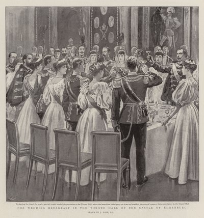 Das Hochzeitsfrühstück im Thronsaal des Schlosses Ehrenburg von Joseph Nash