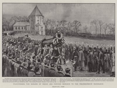 Überführung der Überreste von Prinz und Prinzessin Bismarck zum Mausoleum in Friedrichsruh von Joseph Nash