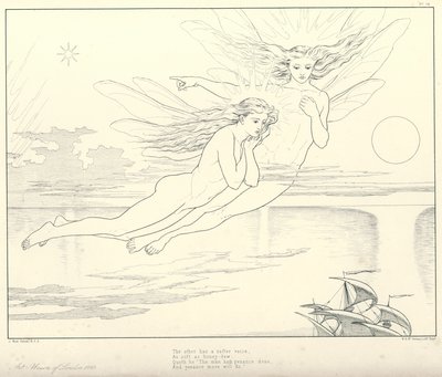 Illustration für Coleridges Rime of The Ancient Mariner (Stich) von Joseph Noel (after) Paton