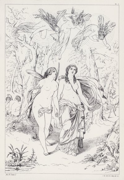 Prometheus Unbound, Akt II, Szene 1 von Joseph Noel after Paton