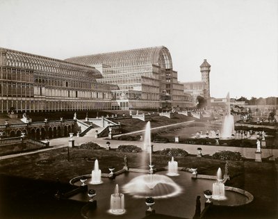 Der Kristallpalast in London: die Gärten und Brunnen, ca. 1870 von Joseph Paxton