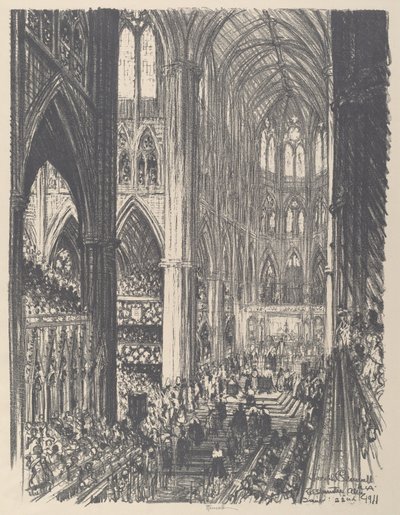 Krönung von König George V und Königin Mary in der Westminster Abbey von Joseph Pennell