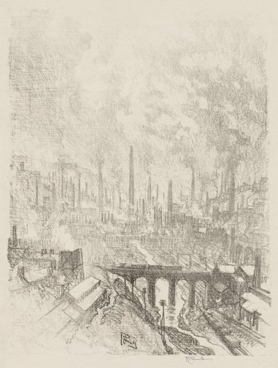 Englische Kriegsarbeit: Munitionsstadt, Nr. 1 von Joseph Pennell