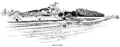 Gesamtansicht von Beaucaire, mit Blick auf die Rhone. Gravur von Joseph Pennell. von Joseph Pennell
