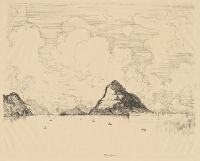 Panama: Eingang zum Kanal vom Pazifik, 1912 von Joseph Pennell