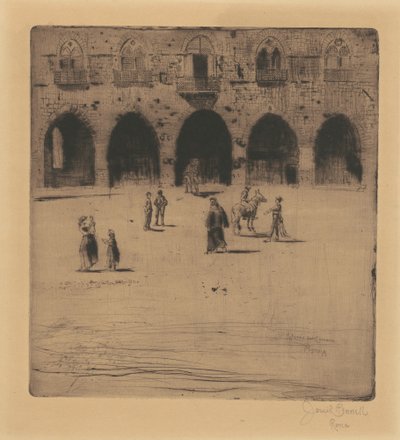 Plazza del Comune, Pistoia von Joseph Pennell