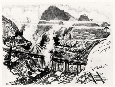 Der Schnitt bei Paraiso, Platte XVI aus Der Panamakanal von Joseph Pennell, 1912 von Joseph Pennell