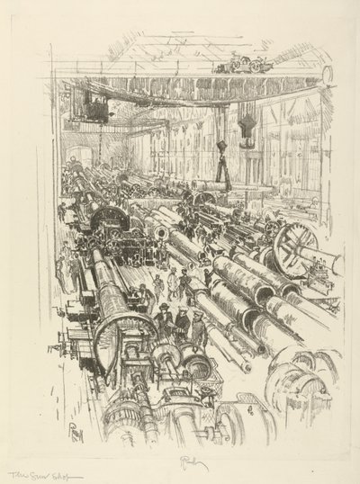 Die englische Kriegserie: W.441. Die Waffenschmiede, 1916 von Joseph Pennell