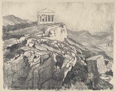 Der Tempel der Concordia an der Mauer, Girgenti von Joseph Pennell