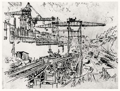 Die Mauern der Miraflores-Schleuse, Platte XXIII aus Der Panamakanal von Joseph Pennell, 1912 von Joseph Pennell