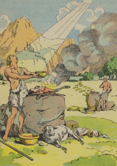 Abel bringt Gott ein Opfer dar von Joseph Porphyre Pinchon