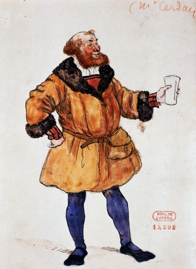 Kostüm für die Figur Brander in La Damnation de Faust von Hector Berlioz, Skizze von Joseph Porphyre Pinchon (1871-1953) von Joseph Porphyre Pinchon