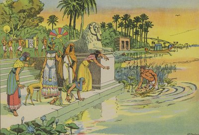 Moses wird im Schilf gefunden von Joseph Porphyre Pinchon