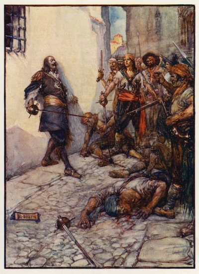 Dieser tapfere Mann kämpfte heftig und lange von Joseph Ratcliffe (after) Skelton